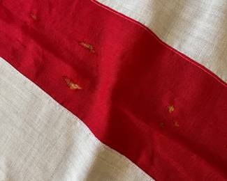 Large 45 star American flag, 8’ x 12’, all sewn including sewn stars, linen, some small holes, dates 1896-1908