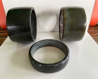 A collection of antique Chinese jade bracelets