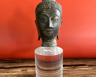 15th century Ayutthaya bronze Buddha head, Thai