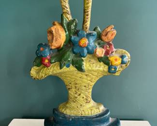 Hubley, antique cast iron doorstops, including geese, kitten flower baskets, the Santa Maria, a sailboat, horses and Sambo