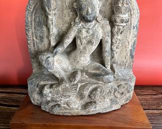 10th century stone carved Guanyin Buddha from Nepal