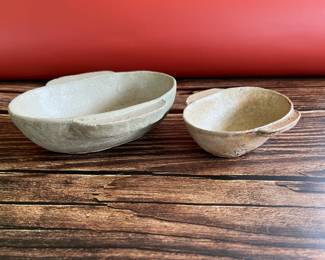 Erduo handled wine cup, ceramic, China, 1st century