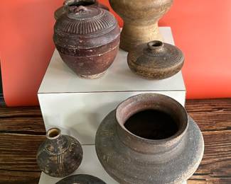 A collection of Khmer 12th century pottery vessels