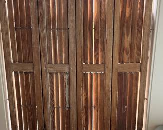 Mid 19th century, vertical slat shutters, rescued from an abandoned farm house in downstate Illinois