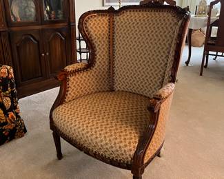 Louis XVI style mid century wingback chair