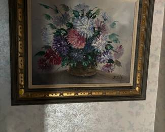 Wonderful still life print with signature