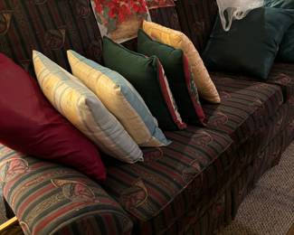 Nice decor pillows, Early American Sofa