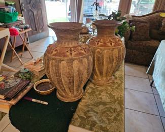 Heavy stone vases