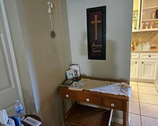 Vintage sewing table with stool 