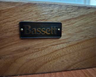 Basset full bed w/mattress and headboard, dresser w/mirror,  chest of drawers and one night stand 