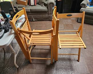 Folding wood chairs made in Italy.