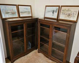 Beautiful wood bookcases.