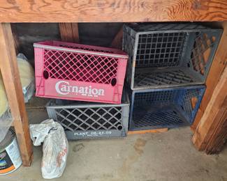 Vintage plastic crates.