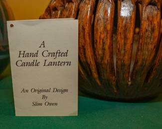 Pottery candle lantern by Slim Owen
