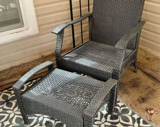 Patio Chair with Ottoman 35 Tall