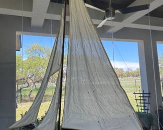 74” Stem to Stern Single Mast Sailing boat and stand