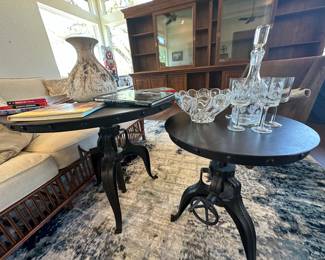 Unique accent tables , “cocktail table” books,  Vases,  and decanter sets.  This top quality,  unusual sale even has a cigar store Wooden Indian in the corner!