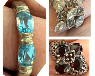 So many sparkling Sterling and Gold Rings at this sale! 