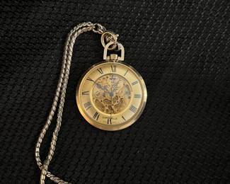1970’s Caravelle Working Swiss made Skeletonized pocket watch 