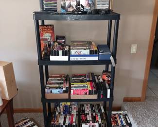 Variety of VHS Tapes and CD's