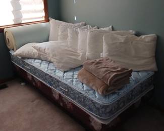Twin Soze Bed and Various Pillows