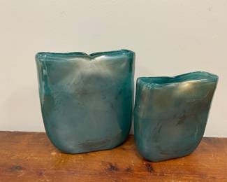 Lot 4373 Pair of Glass Art Vases