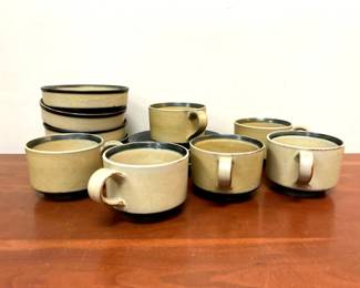 Lot 9955 Iron Mountain Stoneware Pottery Blacksburg Mugs  Bowls  Plates