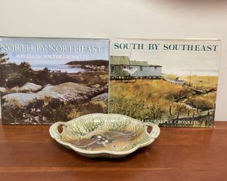 Lot 7549 Studio Pottery Tray  Ray Ellis  Walter Cronkite Art Books  South by Southeast  North by Northeast