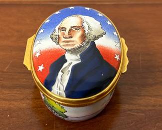 Lot 6477 Tiffany  Co George Washington Halcyon Days Enamels Trinket Box