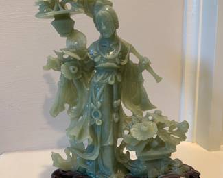 Jade figurines, many with the original box and receipt.