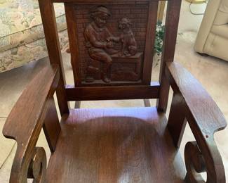 Hand carved rocking chair