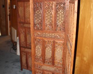 four-panel carved screen
