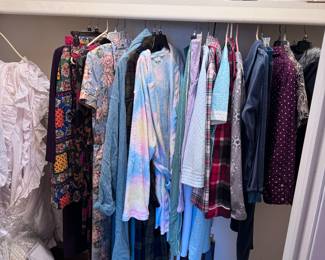 Books, clothing, bedspreads and quilts