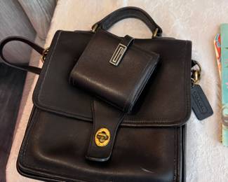 Coach black leather station purse, Coach black leather wallet
