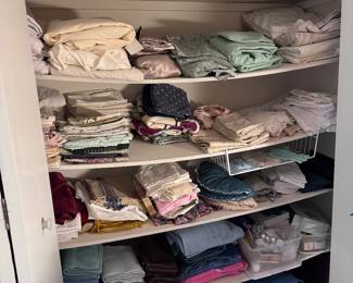 Lovely linens, sheets, towels, placemats, runners, pillowcases, blankets