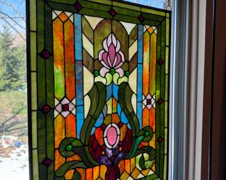 Stunning stained glass window panel