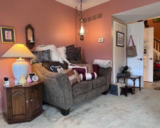 Modern like-new condition two seat sofa... perfect for a small space and easy to move due to its light-weight!