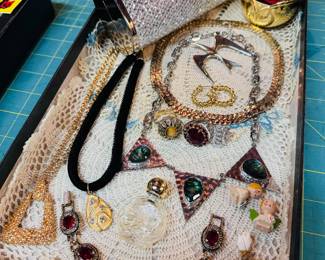 Vintage costume jewelry, purses and more