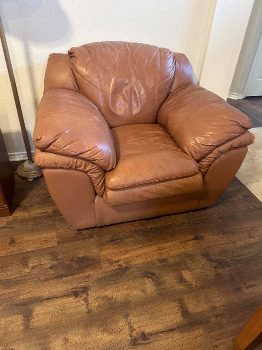 brown leather chair