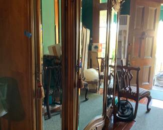Antique armoire with new mirrors on doors (73 inch wide)