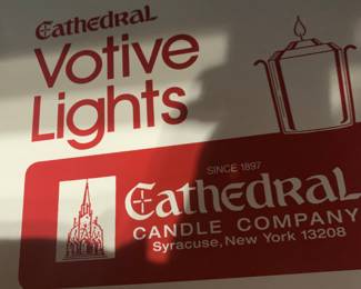 Boxes of Cathedral votive candles