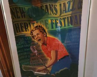 Jerry Lee Lewis Jazz Fest poster with Remarque