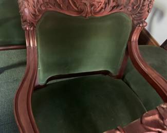 Carved mahogany side chair