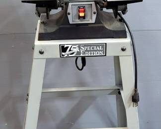 Craftsman 6" Bench Grinder With Heavy Duty Induction Motor, Model 152.211160, Includes Wheel Dresser And Bit Sharpening Attachments, And Work Light, Mounted On Stand