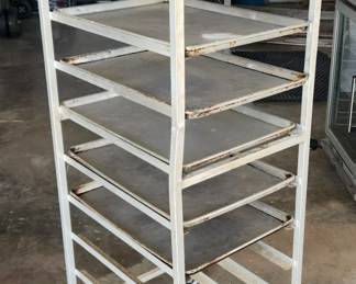 Rolling Bakers Sheet Pan Rack With 7 Sheet Pans