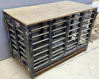 Handcrafted Metal And Wood Container With Swing-Out End Door, 33" H x 51" W x 27" D