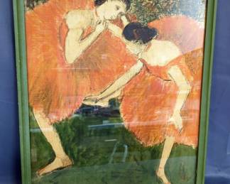 Edgar Degas (French, 1834-1917) Two Dancers Art, Does Not Appear To Be Print, Framed Under Glass, 22" x 26"