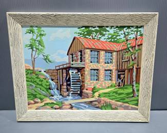 Paint By Number Images Of Sawmill, And Home In Mountain Valley, Framed, 14.5" x 18.5"