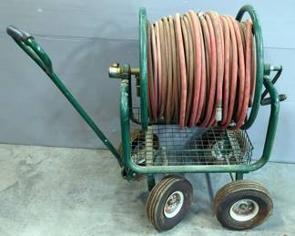 Metal Rolling Hose Stand, Includes Approximately 500 Feet Of Hose