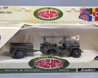 Solido Batailles-Battles 6112 Diecast Ambulance Jeep And Gateway Global LTD Gate Willy's 1:18 Scale Jeep